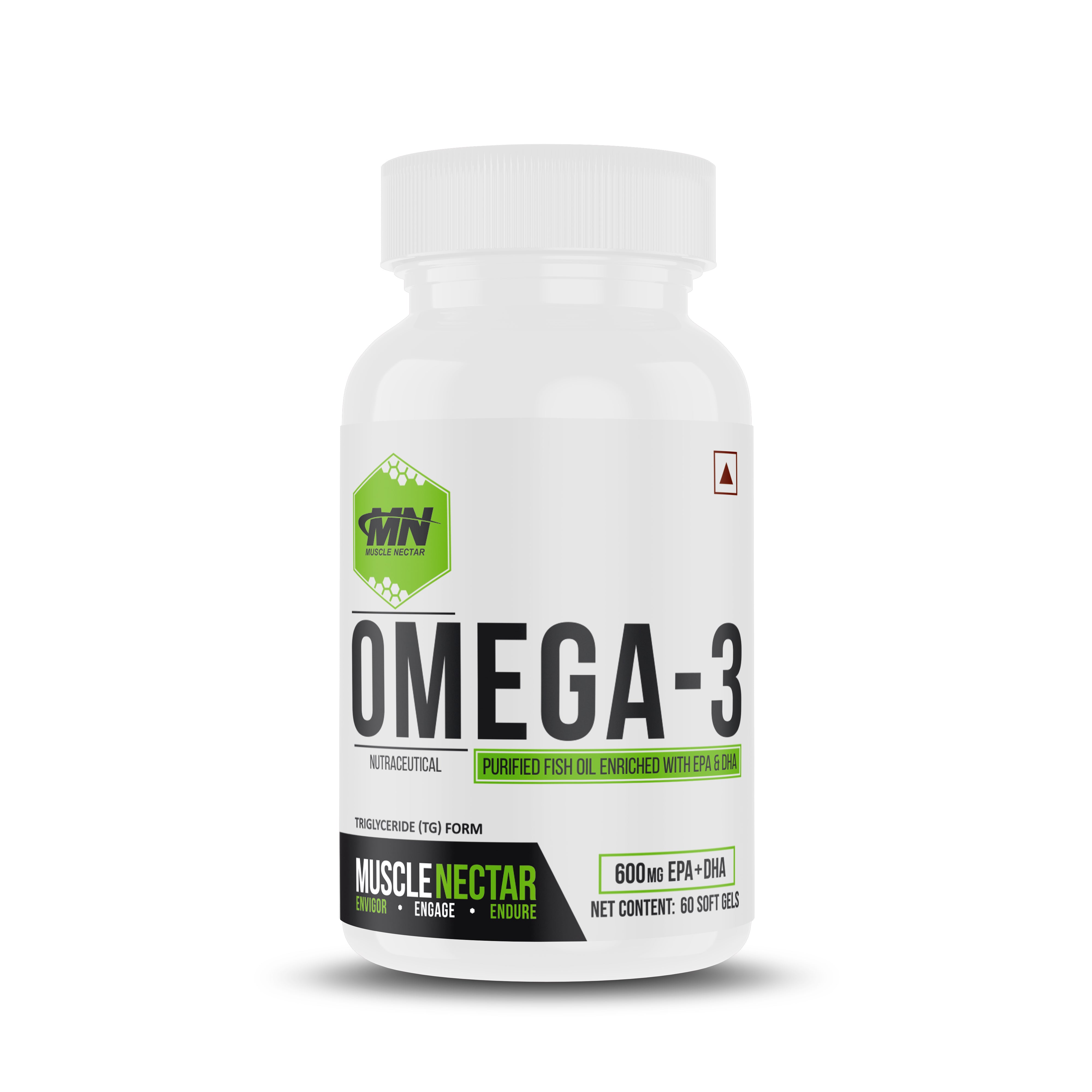 Muscle Nectar Omega-3 Fish Oil (TG Form) – 600mg EPA + DHA