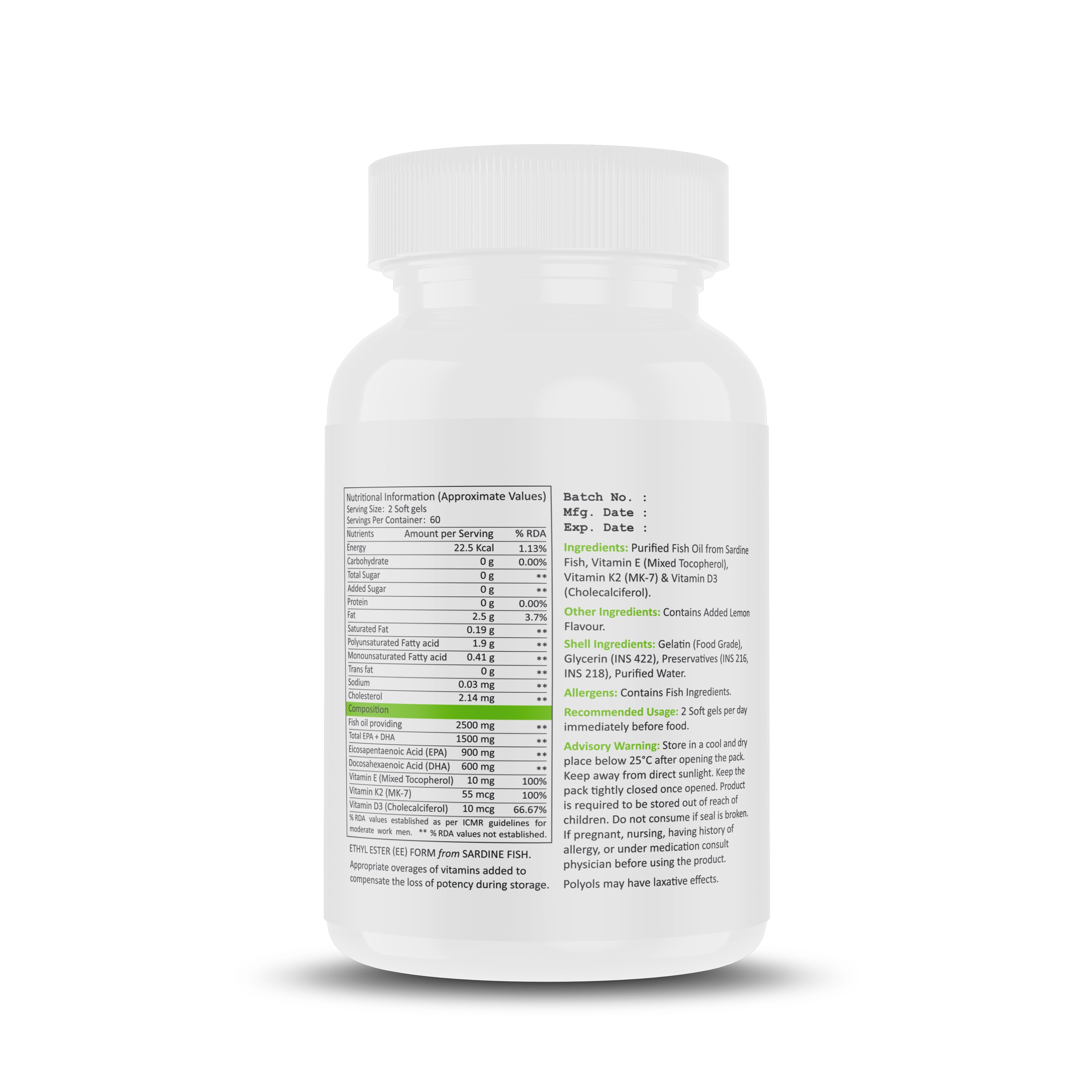 Triple Strength Purified Omega 3 Fish Oil