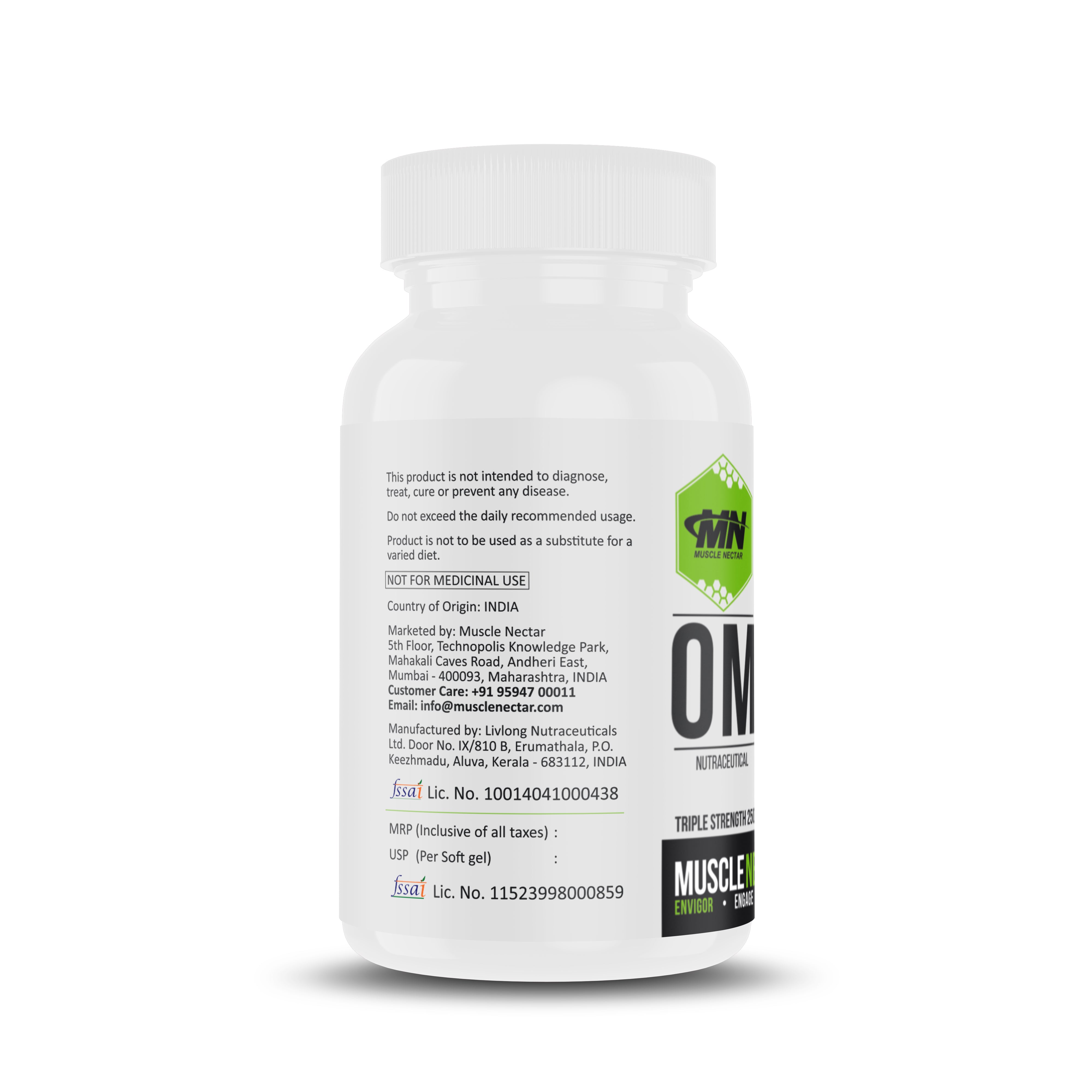 Triple Strength Purified Omega 3 Fish Oil