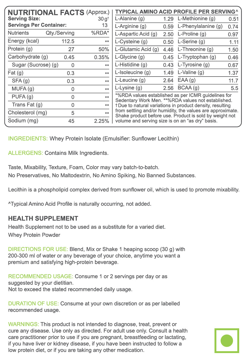 Raw ISO, Whey Protein Isolate Unflavored, 400g (Trial Pack)