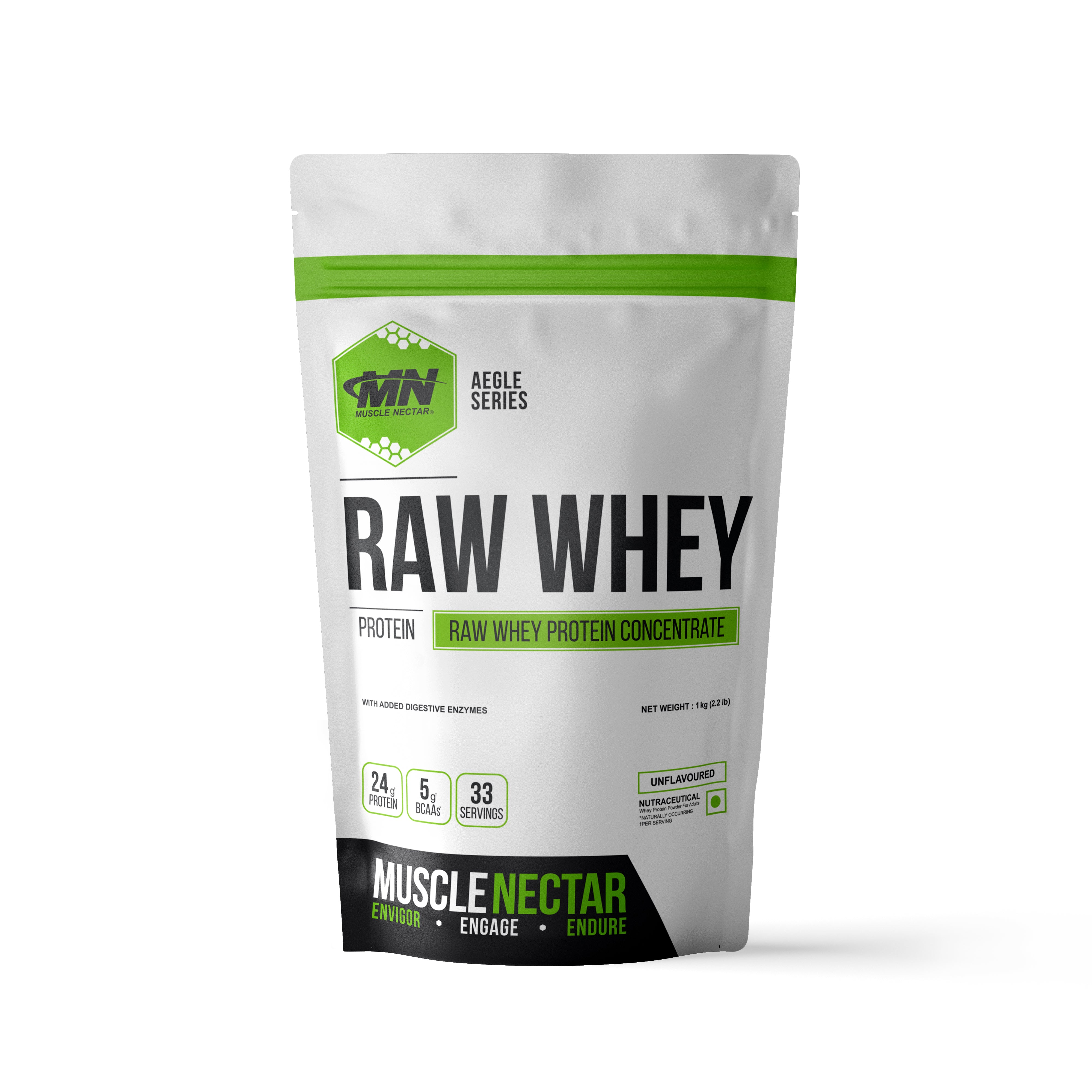 Raw Whey Protein Concentrate with Enzymes, 24g per 30g (80% w/w)
