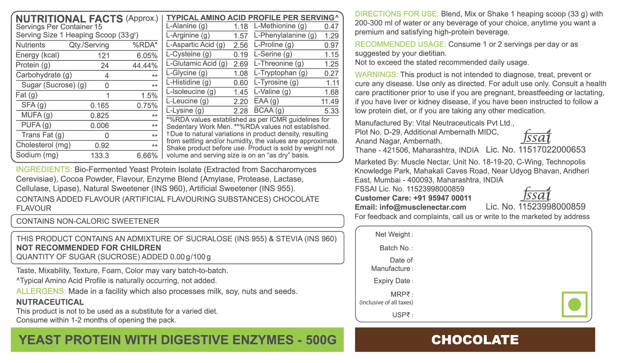 Bio-Fermented Yeast Protein Isolate - 24g Protein with Enzymes