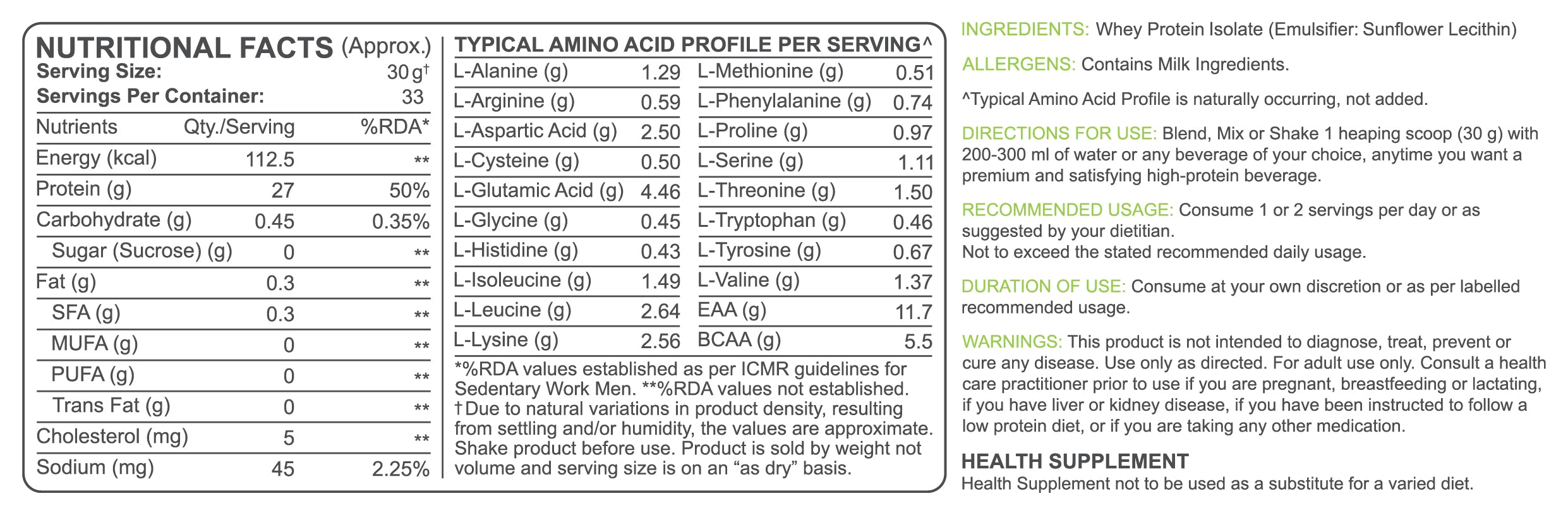 Raw ISO, Whey Protein Isolate, Unflavored