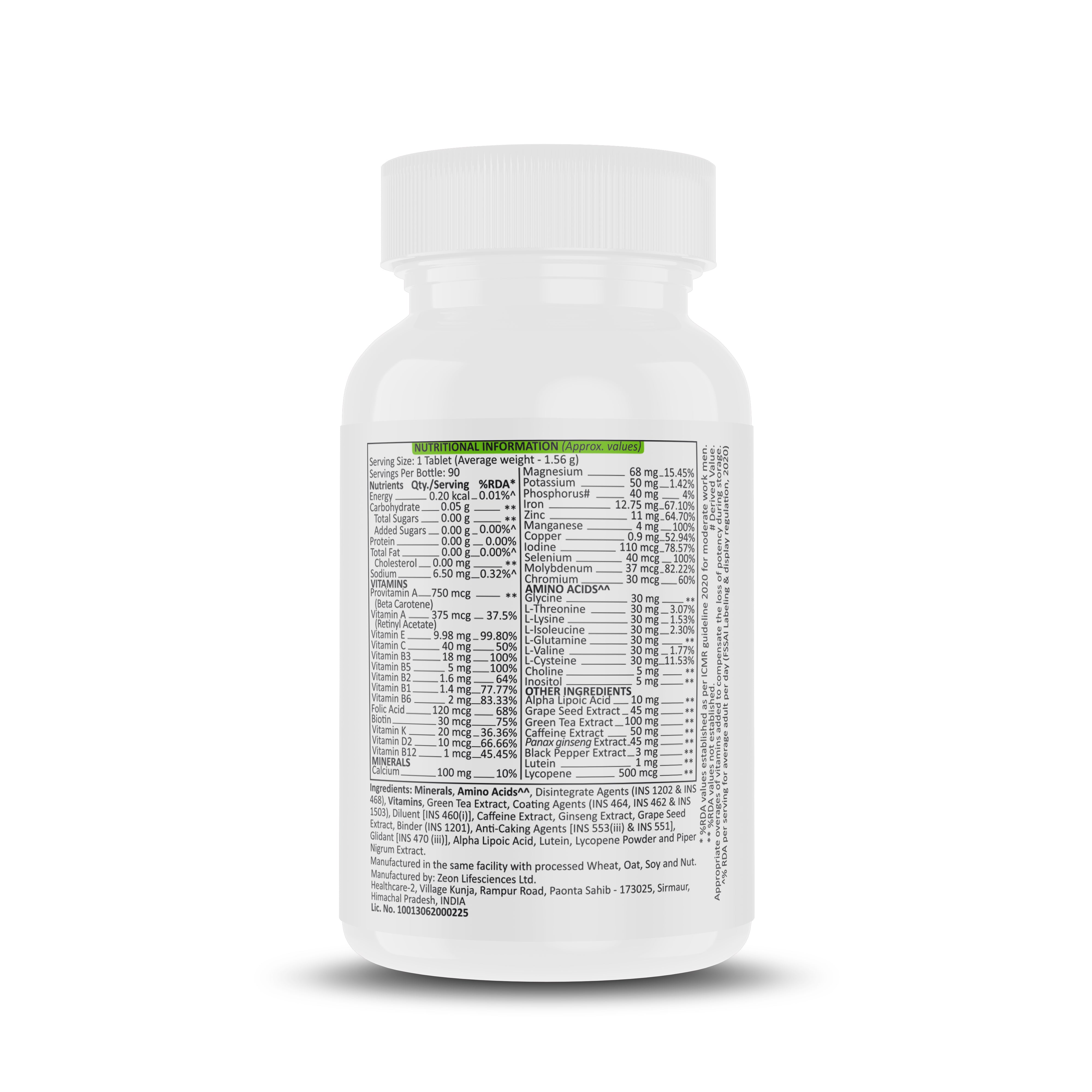 Multivitamin with Multimineral, Amino Acids & Green Tea Extract