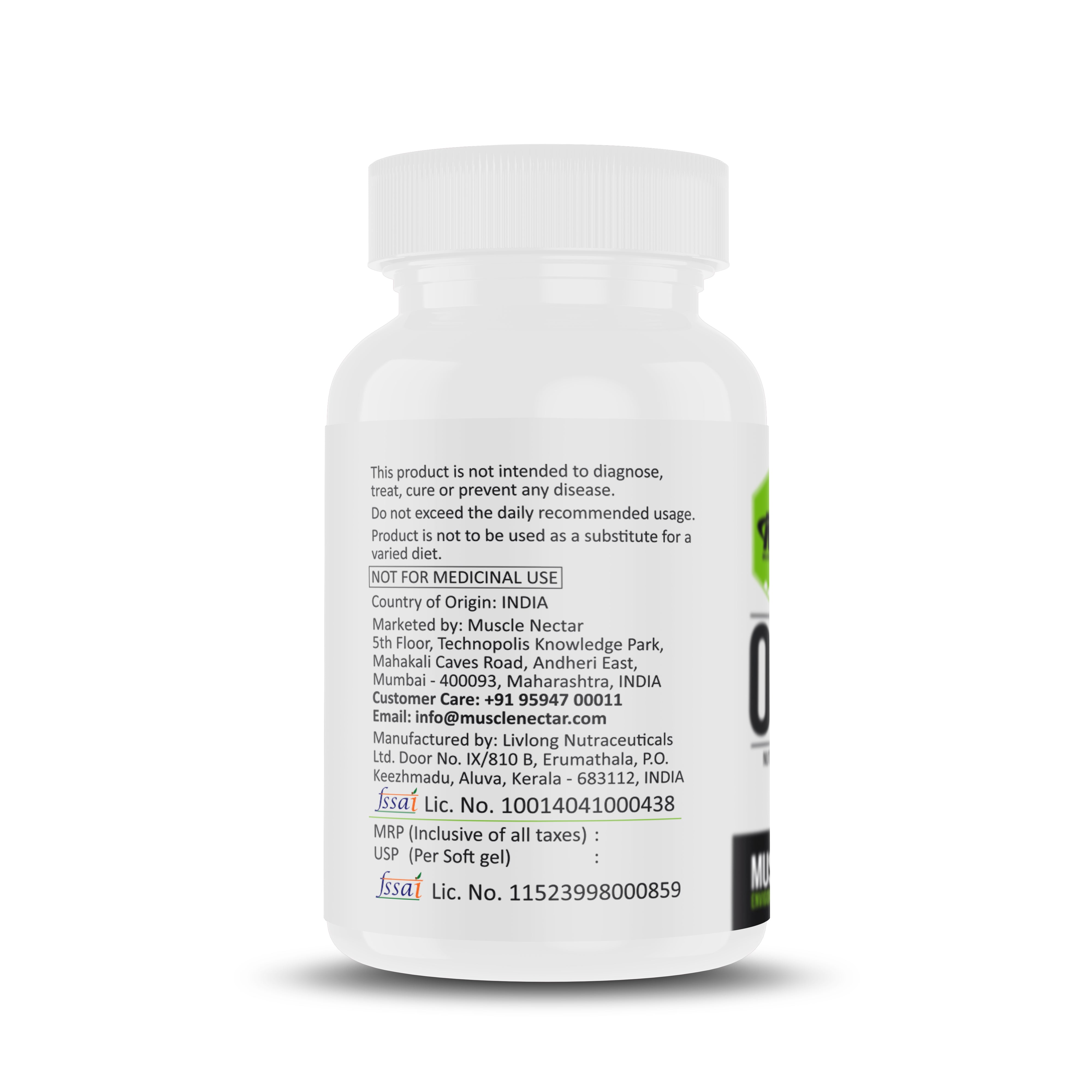 Double Strength Purified Omega 3 Fish Oil