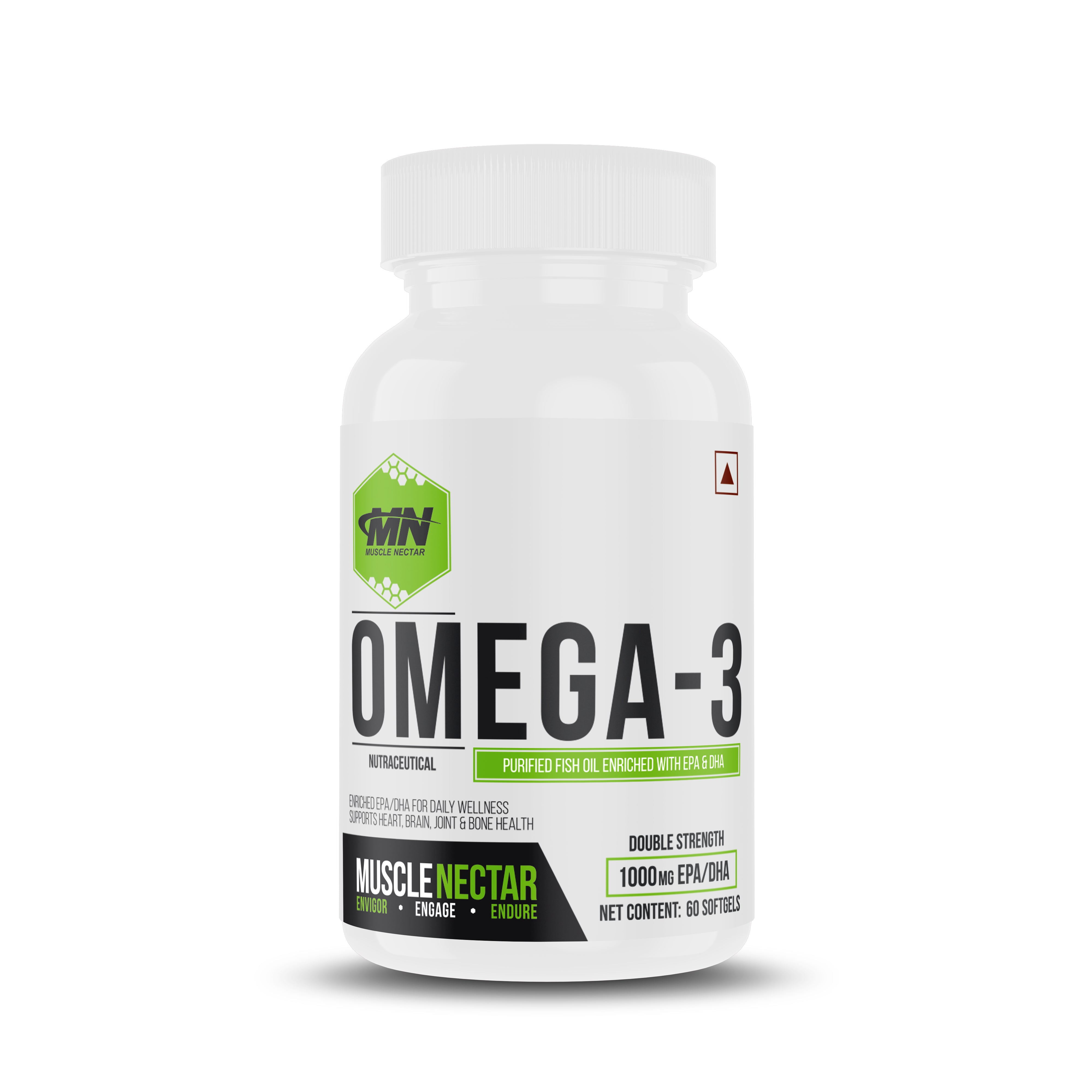 Double Strength Purified Omega 3 Fish Oil 2000mg, 1000mg EPA/DHA