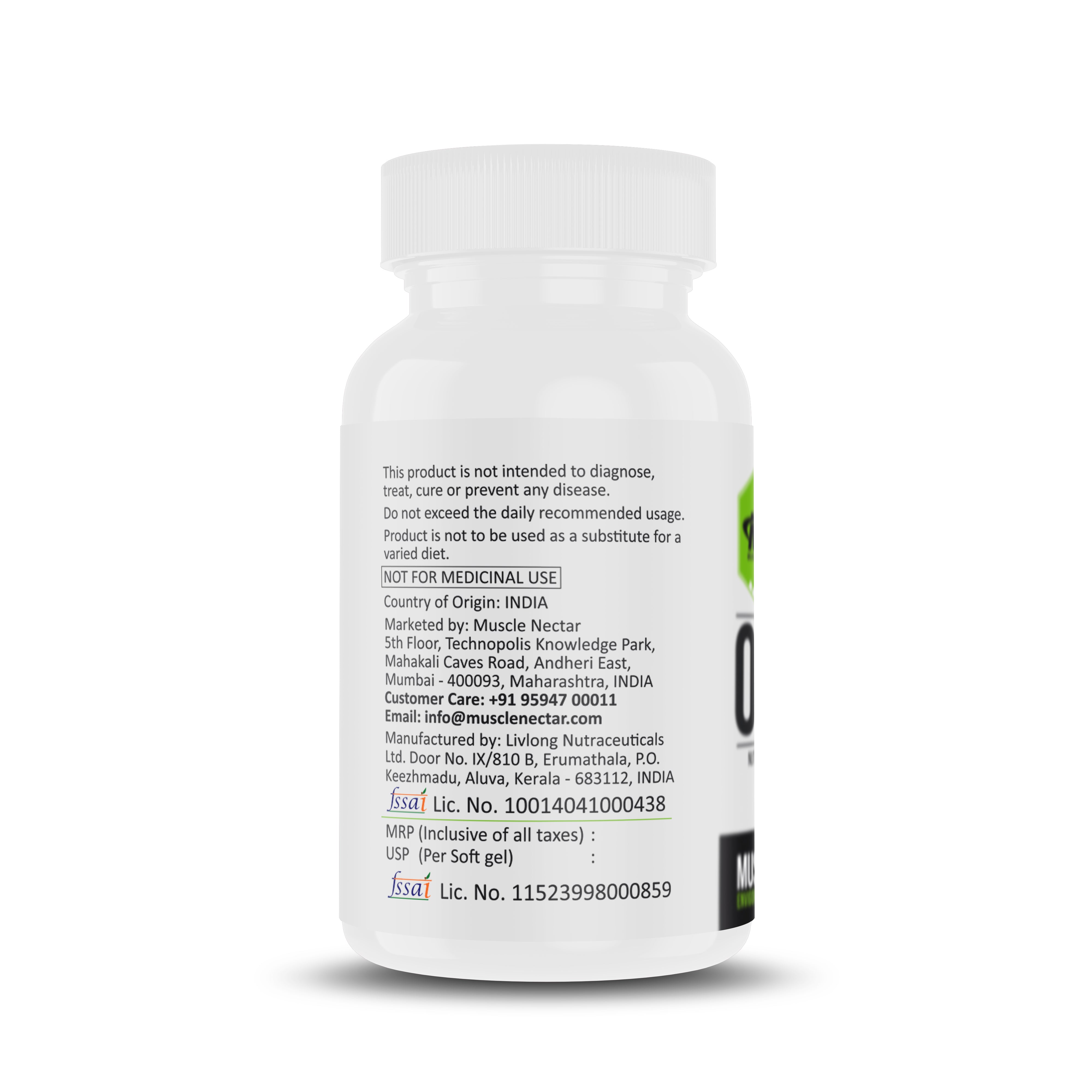 Double Strength Purified Omega 3 Fish Oil
