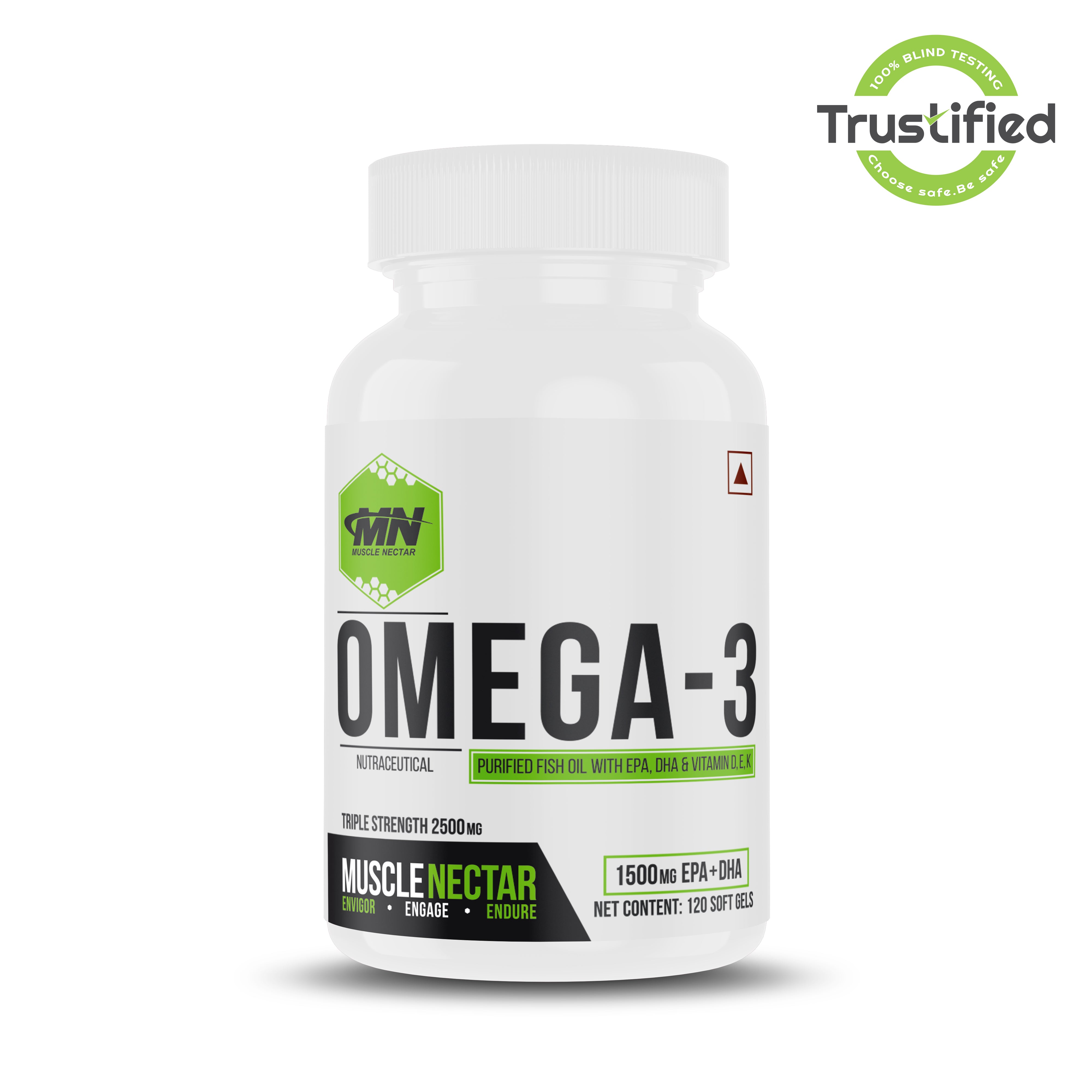 Triple Strength Purified Omega 3 Fish Oil – EPA & DHA | Muscle Nectar