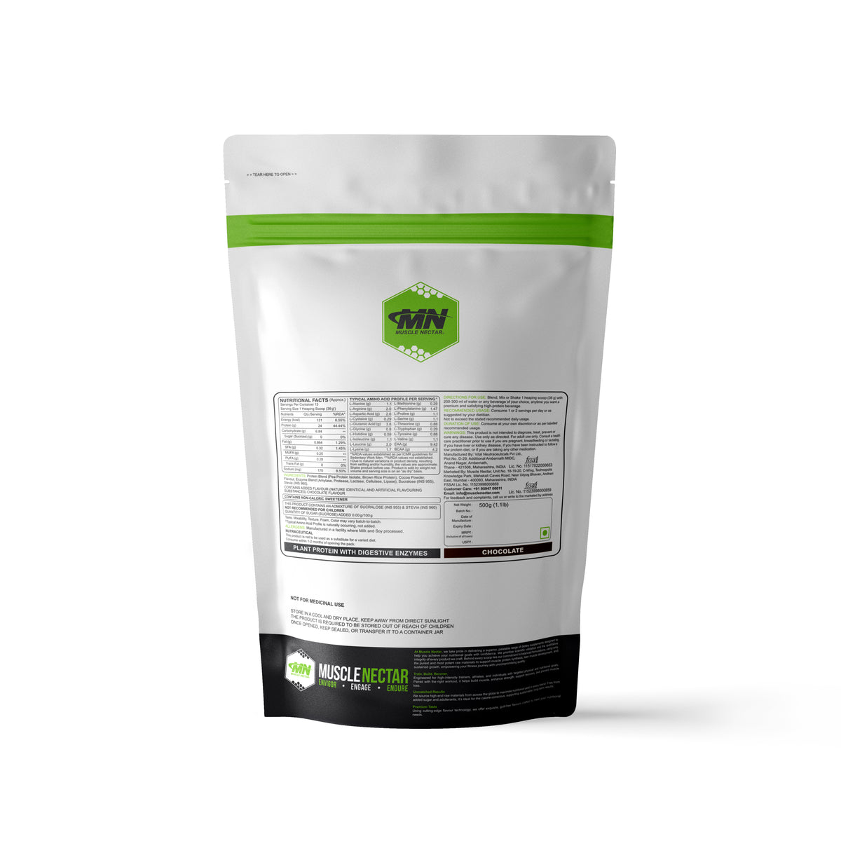 Muscle Nectar Plant Protein - 24g Protein with Digestive Enzymes