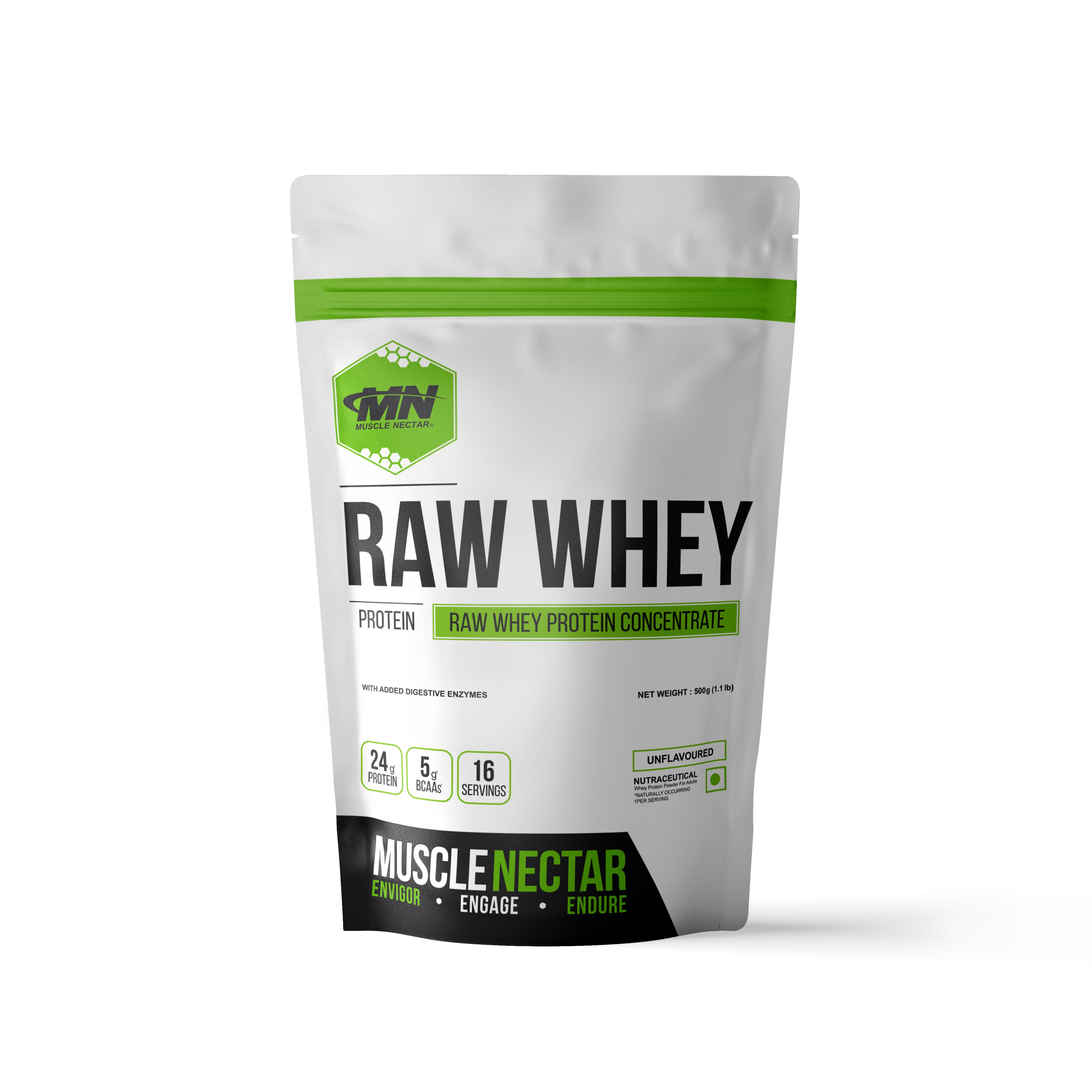 Raw Whey Protein Concentrate with Enzymes, 24g per 30g (80% w/w)