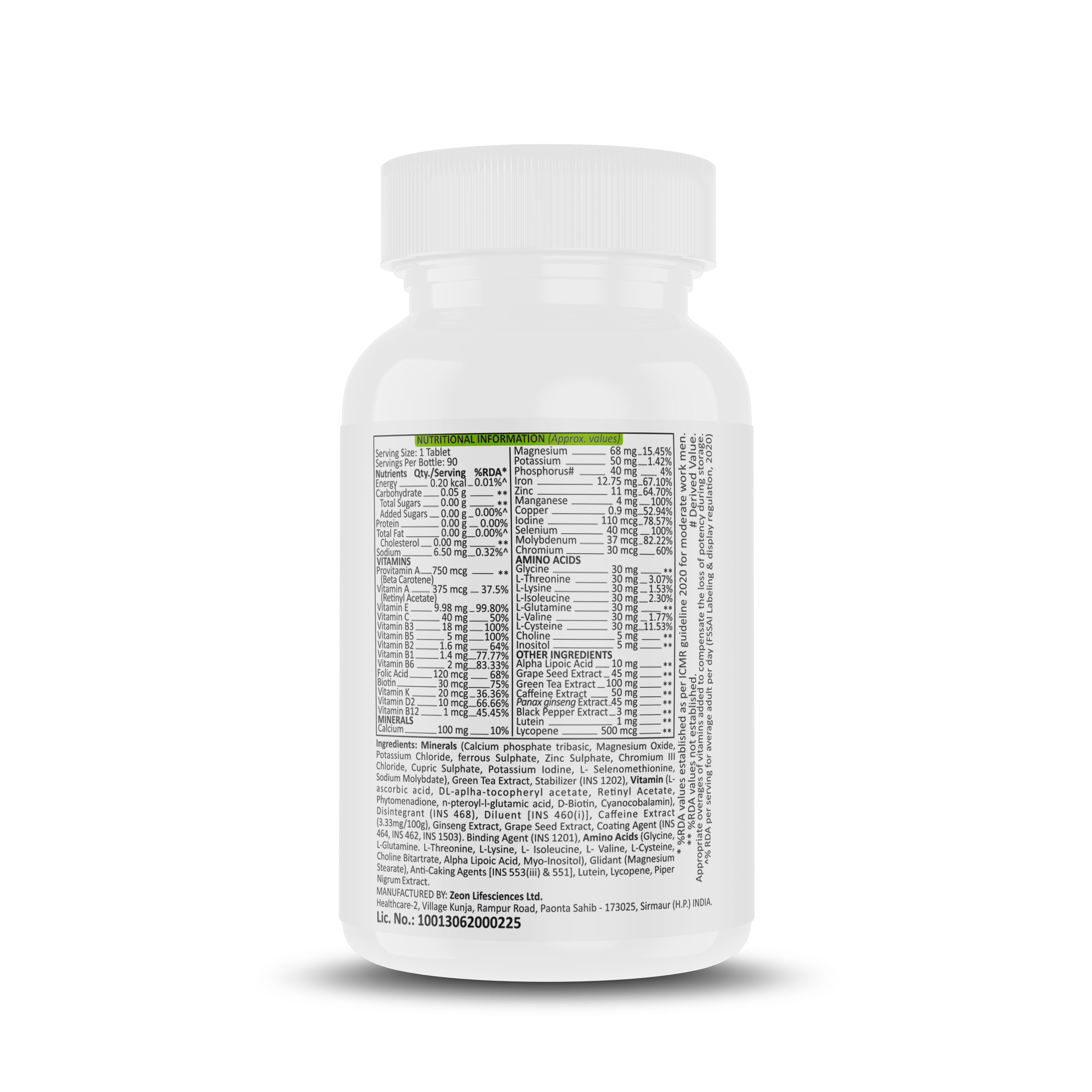 Multivitamin with Multimineral, Amino Acids & Green Tea Extract