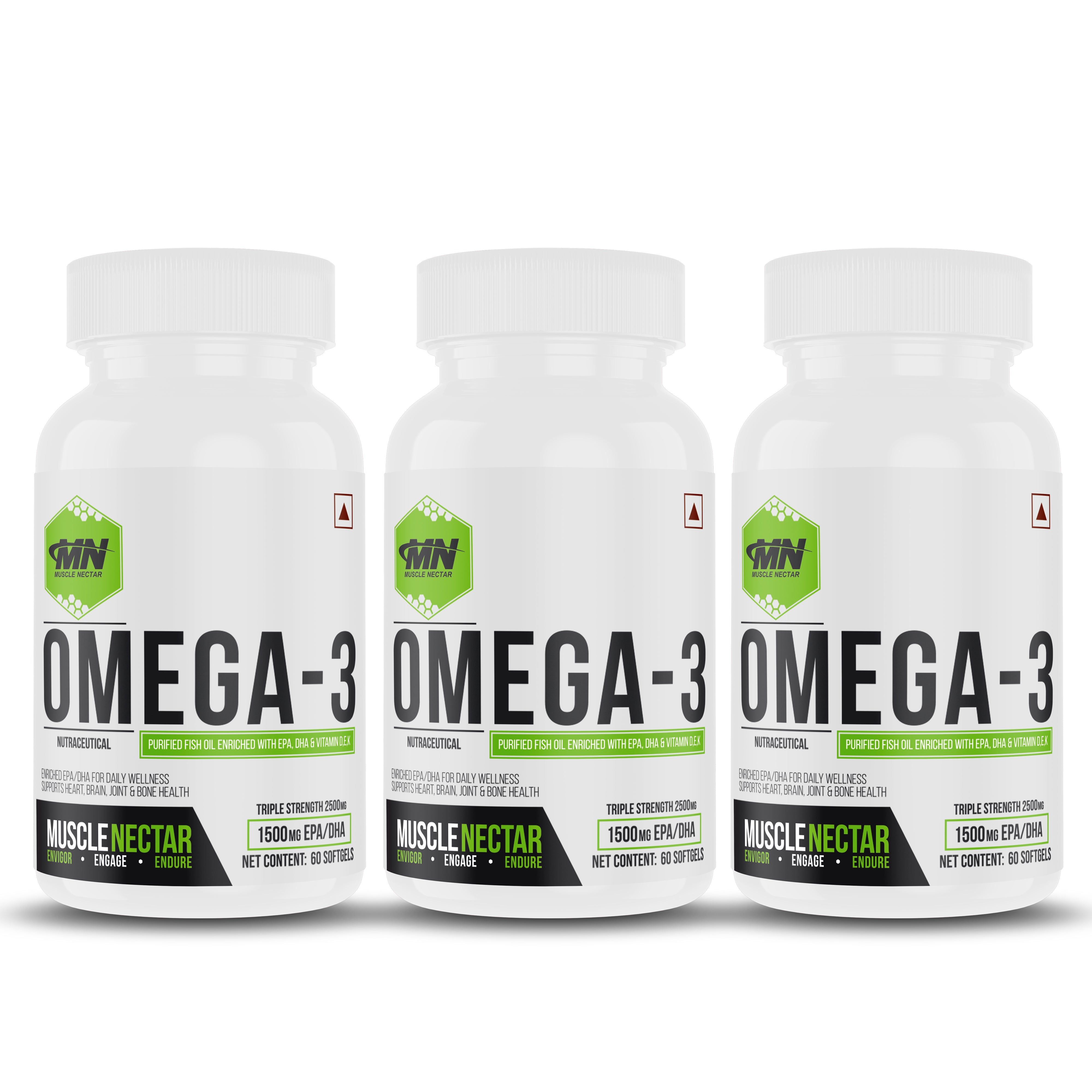 Triple Strength Purified Omega 3 Fish Oil 2500mg, 1500mg EPA/DHA